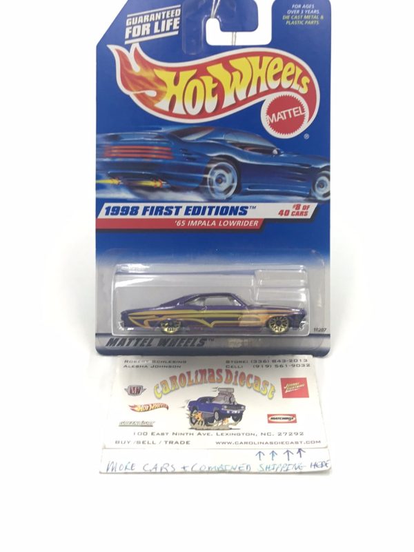 1998 hot wheels #635 65 Impala lowrider 16D Online Hot Sale