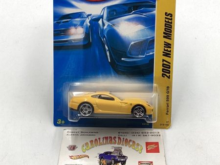 2007 Hot wheels #14 Ferrari 599 GTB Yellow SS4 Hot on Sale