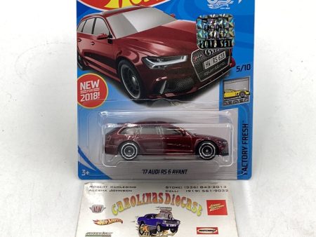 2018 hot wheels super treasure hunt 17 Audi RS 6 Avant Red factory sealed sticker W Protector Online now