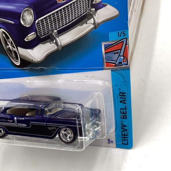 2022 hot wheels super treasure hunt #20 55 Chevy W Protector Online Sale