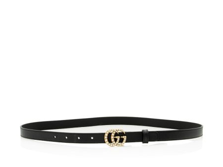 Gucci Leather Faux Pearl GG Belt - Size 34   85 (21740) Cheap