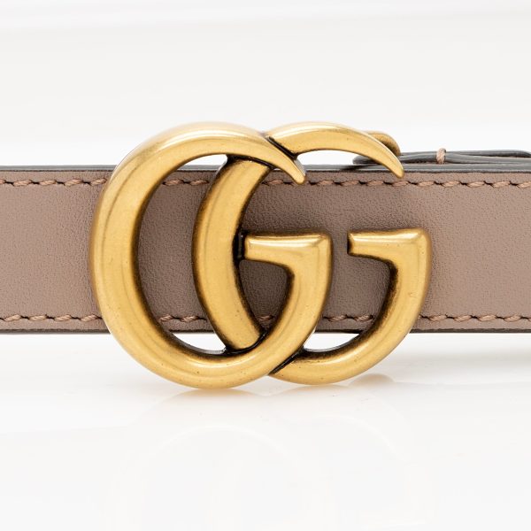 Gucci Leather GG Marmont Slim Belt - Size 44   110 (22299) For Cheap