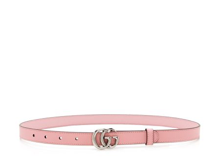 Gucci Leather GG Marmont Slim Belt - Size 32   80 (SHF-19368) For Discount