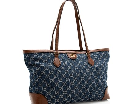 Gucci GG Denim Ophidia Medium Tote (SHF-18282) on Sale