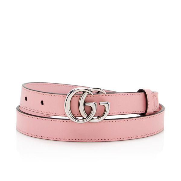 Gucci Leather GG Marmont Slim Belt - Size 32   80 (SHF-19368) For Discount