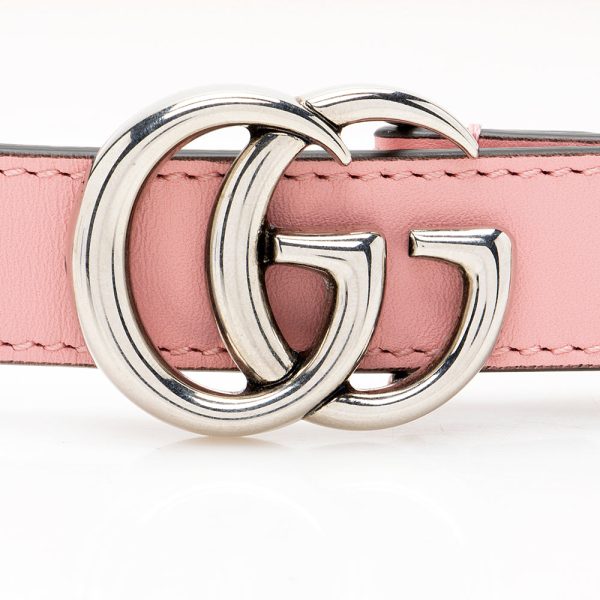 Gucci Leather GG Marmont Slim Belt - Size 32   80 (SHF-19368) For Discount