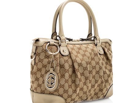 Gucci GG Canvas Sukey Top Handle Medium Satchel (SHF-20029) Online Sale