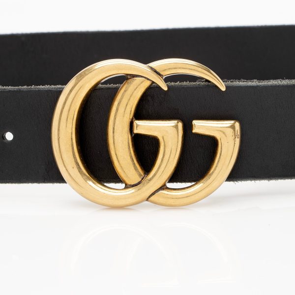 Gucci Distressed Leather GG Marmont Belt - Size 34   85 (22298) Online Sale