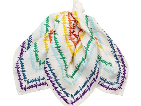 Gucci Silk Rainbow Script Scarf - FINAL SALE (16490) on Sale