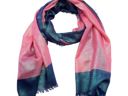 Gucci Shimmer Stenlux Wool Jacquard GG Reversible Scarf (SHF-NlVPkU) For Discount