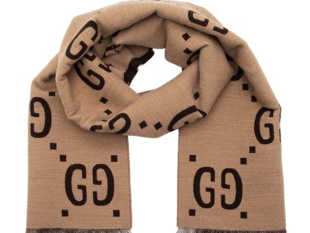 Gucci Wool Silk Giant GG Reversible Scarf (cVvyWH) Supply