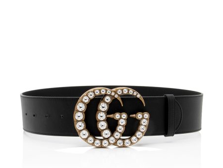 Gucci Leather Crystal GG Belt - Size 30   75 (SHF-HP1Dlg) Online Sale