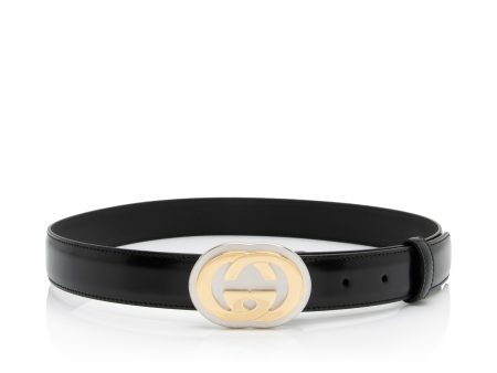 Gucci Leather Interlocking G Belt - Size 32   80 (23273) Supply