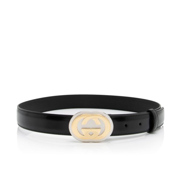 Gucci Leather Interlocking G Belt - Size 32   80 (23273) Supply