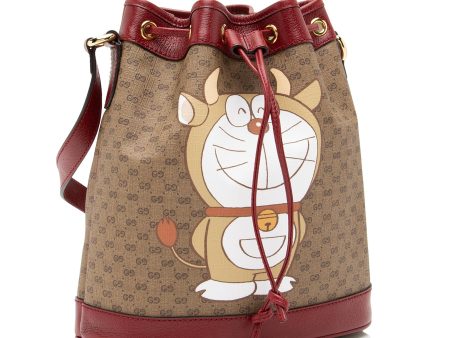 Gucci X Doraemon Micro GG Canvas Mini Bucket Bag (23730) Cheap