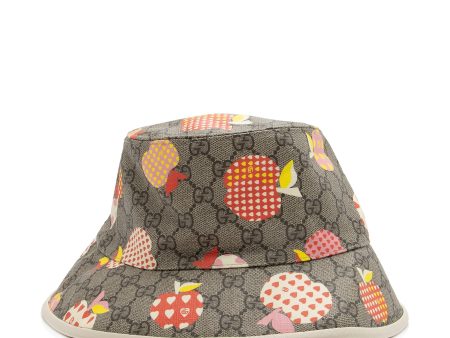 Gucci GG Supreme Les Pommes Bucket Hat - Size M (23710) For Sale