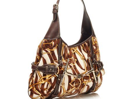 Gucci 85th Anniversary Velvet Horsebit Print Hobo Bag (35092) Discount