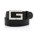 Gucci Calfskin Crystal Square G Madelyn Belt - Size 30   75 (SHF-A3dPQe) For Discount