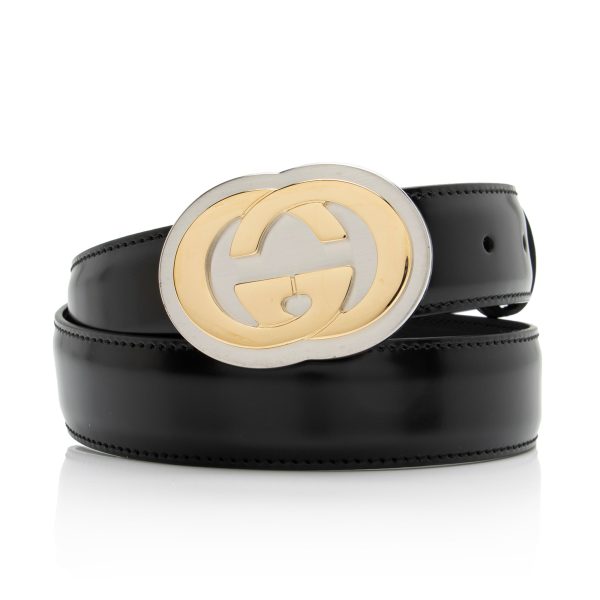 Gucci Leather Interlocking G Belt - Size 32   80 (23273) Supply