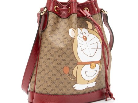 Gucci x Doraemon Micro GG Canvas Mini Bucket Bag (23366) Online Sale