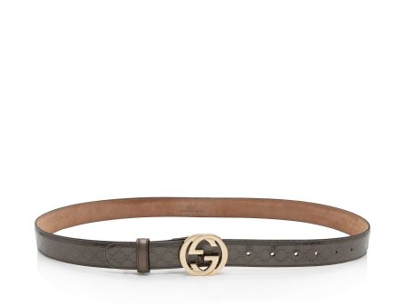 Gucci Patent Leather Microguccissima Interlocking G Narrow Belt - Size 40   100 (UcAdV9) For Cheap