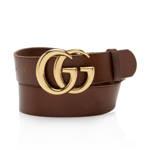 Gucci Distressed Leather GG Marmont Belt - Size 32   80 (SHF-RS9Llf) Online Hot Sale