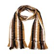 Gucci Wool Cotton Logo Wood Stripes Scarf (syWy5L) Discount