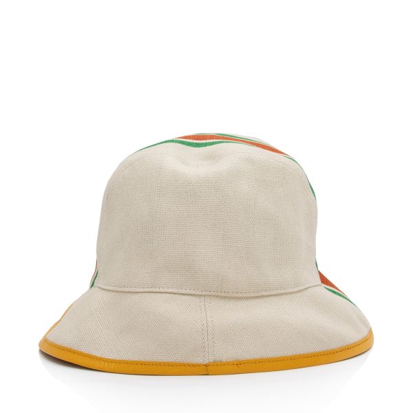 Gucci Canvas Web Stripe Fedora Bucket Hat - Size M (A6MK94) on Sale