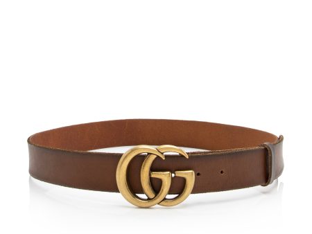 Gucci Distressed Leather GG Marmont Belt - Size 36   90 (23272) Online