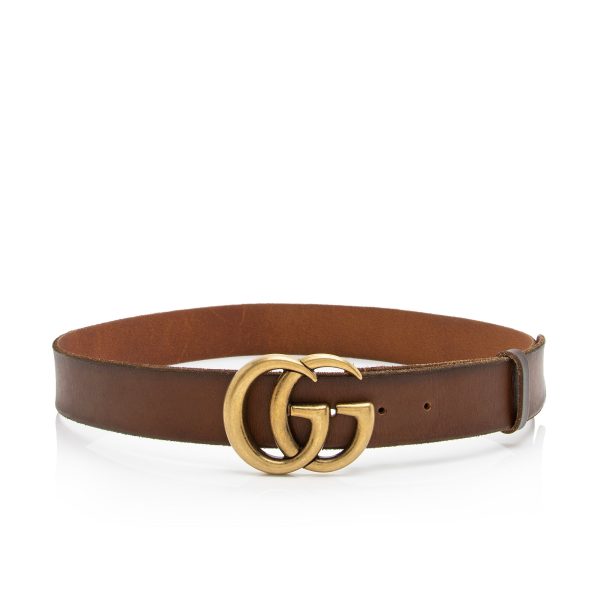 Gucci Distressed Leather GG Marmont Belt - Size 36   90 (23272) Online