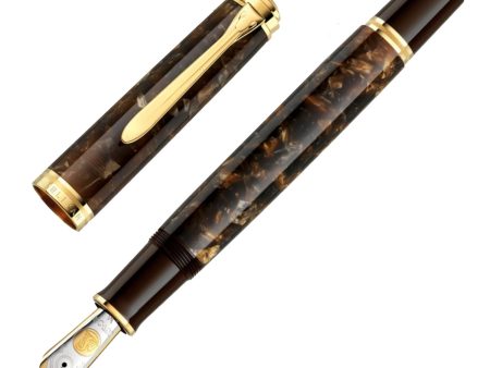 Pelikan M1000 Fountain Pen - Renaissance Brown GT (Special Edition) Sale