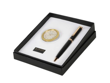 Arista Gift Set - Switch Black GT Ball Pen with Table Clock For Cheap