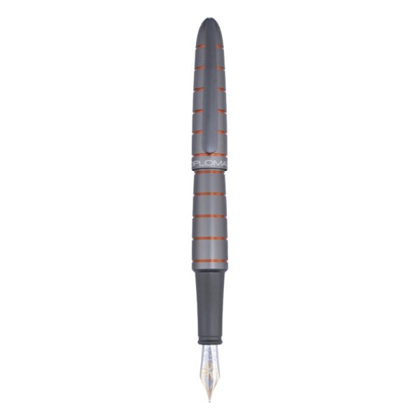 Diplomat Elox Fountain Pen - Ring Grey Orange Online Hot Sale