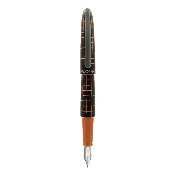 Diplomat Elox Fountain Pen - Matrix Black Orange For Discount